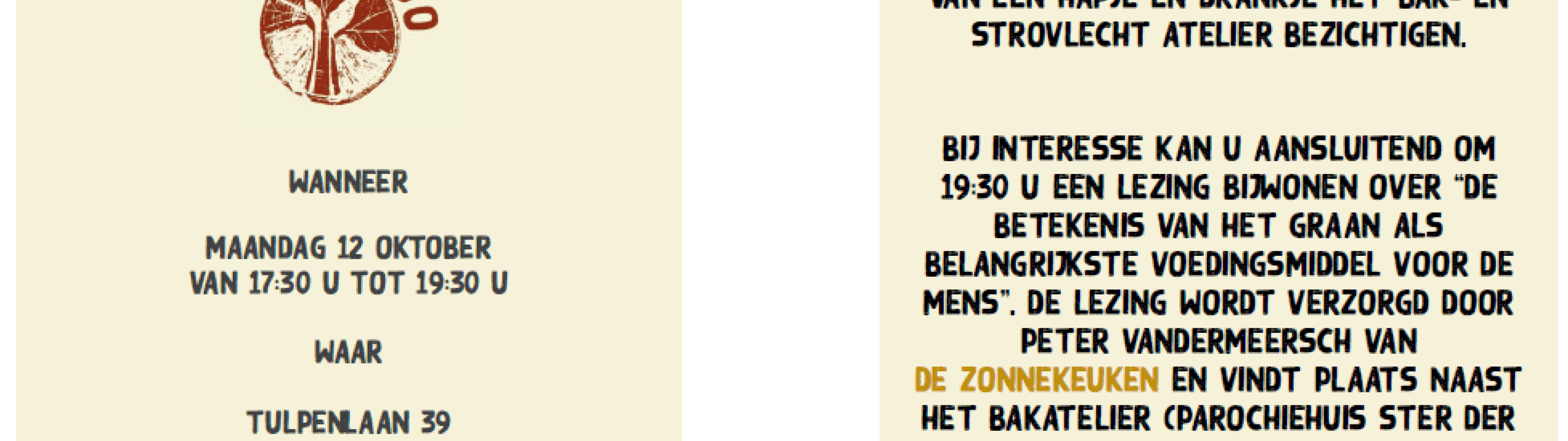 Uitnodiging voor de officiële opening van desembakkerij BRODO