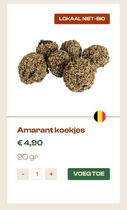 Amarantkoekjes in de webshop van Lincelam