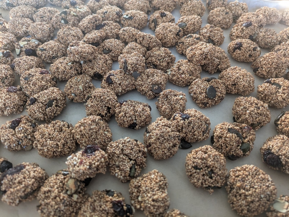 Amarantkoekjes in hun nieuwe vorm