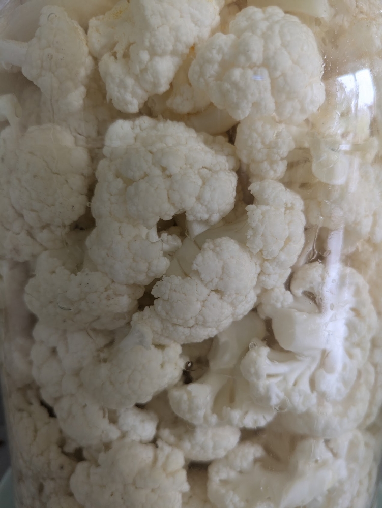 Bokaal met gefermenteerde bloemkool